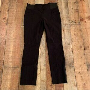 Nic + Zoe Black Slim Fit Pants W/ Stretch Waistband Zipper Details Womens Size 8